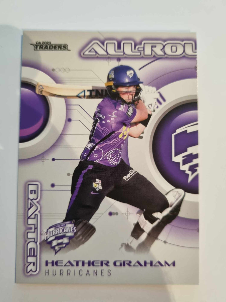 2023 Cricket Australia trading cards. All-Rounders insert series featuring Heather Graham of the Hurricanes.