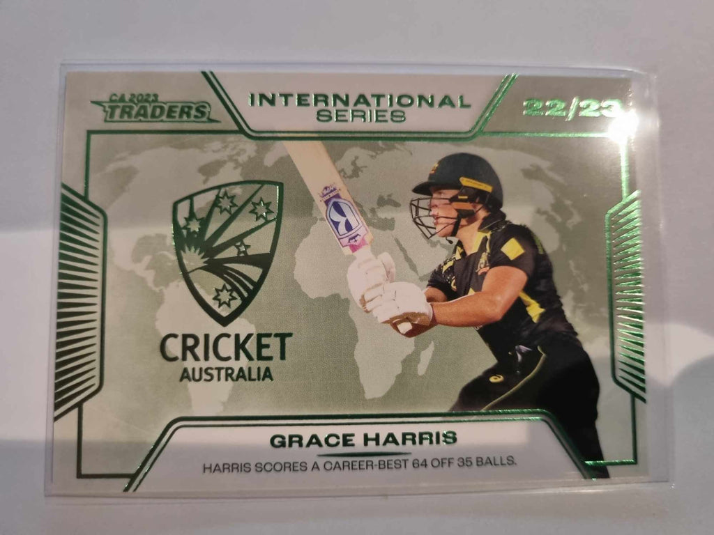 2023 Cricket Australia trading cards. International Series featuring Grace Harris of Australia.
