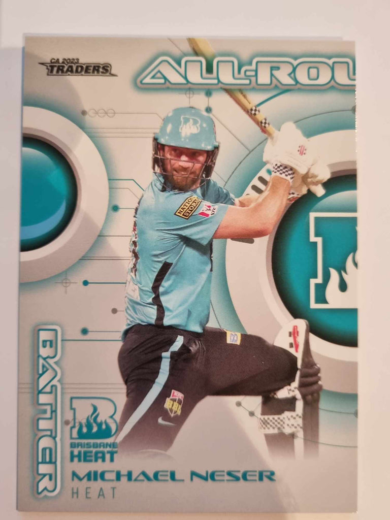 2023 Cricket Australia trading cards. All-Rounders insert series featuring Michael Neser of the Heat.