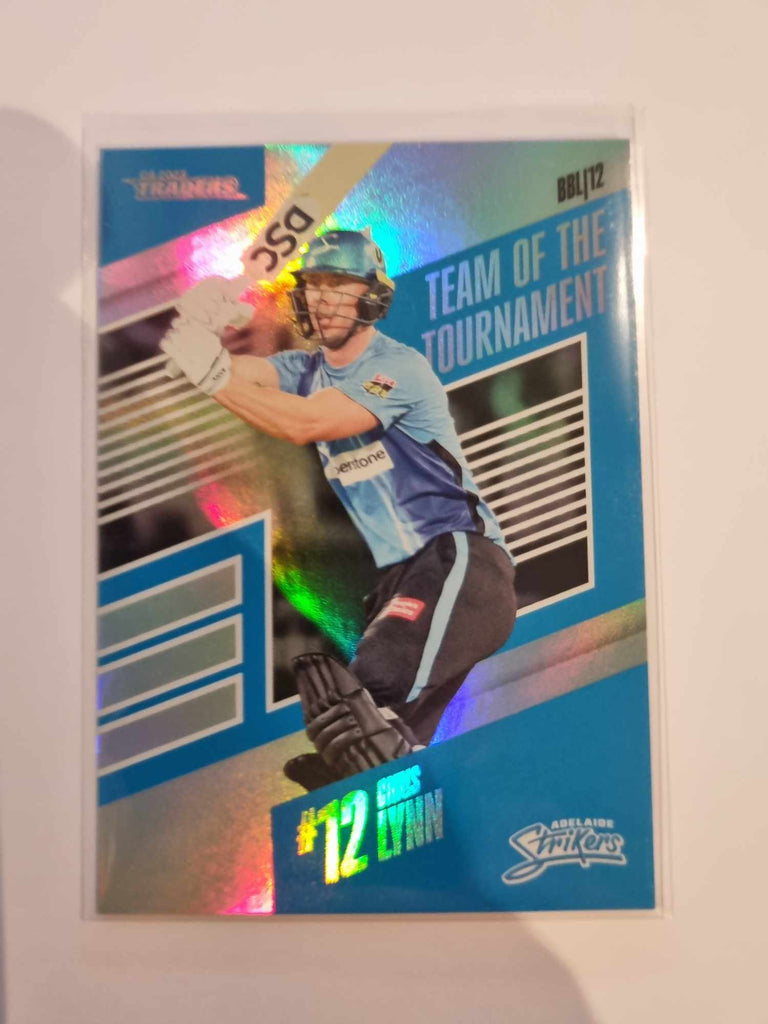 2023 Cricket Australia Trading Cards. Insert series 22/23 Team of the Tournament featuring Chris Lynn of the Adelaide Strikers.