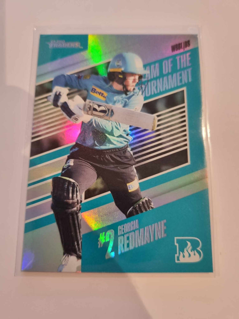 2023 Cricket Australia trading cards. 22/23 Team of the Tournament featuring Georgia Redmayne of the Heat.