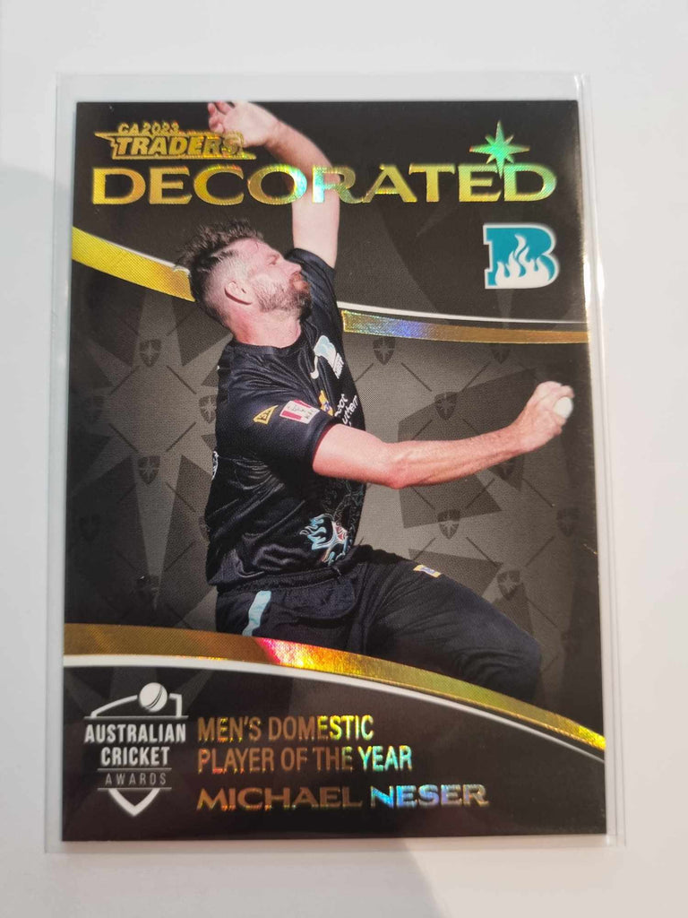 2023 Cricket Australia trading cards. Decorated insert series featuring Michael Neser of the Heat.