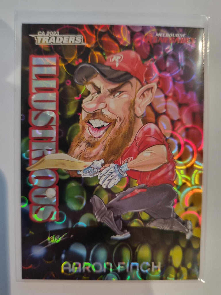 2023 Cricket Australia trading cards. Illustrious insert series featuring Aaron Finch of the Renegades.