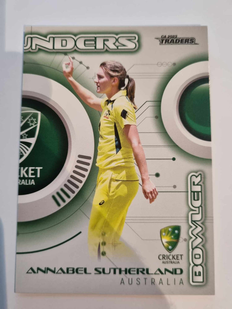 2023 Cricket Australia trading cards. All-Rounders insert series featuring Annabel Sutherland of Australia.