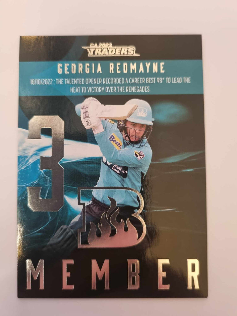 2023 Cricket Australia trading cards. 2022/23 Season to Remember insert series featuring Georgia Redmayne of the Heat.