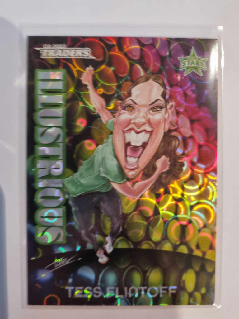 2023 Cricket Australia trading card insert series Illustrious featuring Tess Flintoff of the Stars.