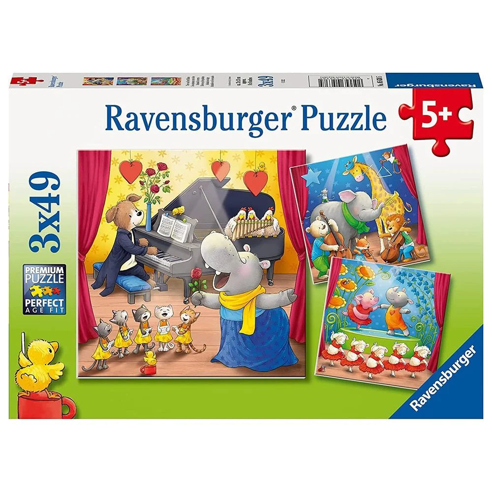 3 x 49 Piece - Animals on Stage - Jigsaw Puzzle - Ravensburger