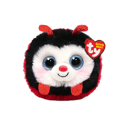 Izzy the Red & Black Ladybug as a Puffies (Beanie Ball) from TY Beanie Boos.