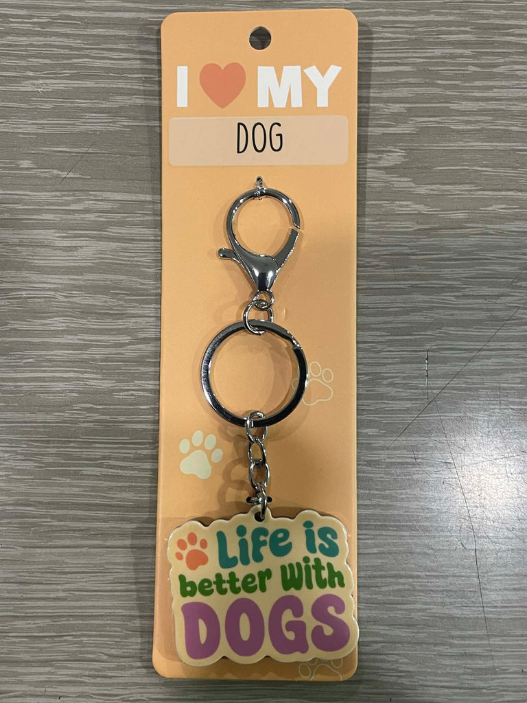 Life is Better With Dogs Keyring | I Love My Cat & Dog Keyrings