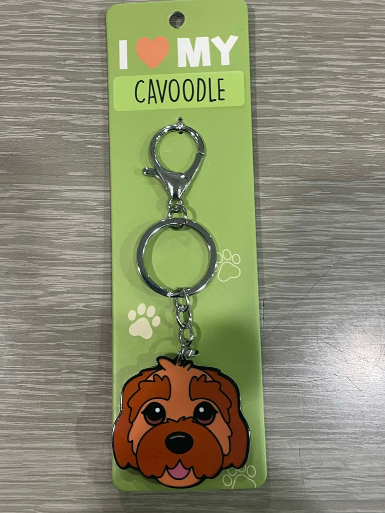 I Love My Cavoodle (Dark Brown) Keyring | I Love My Cat & Dog Keyrings