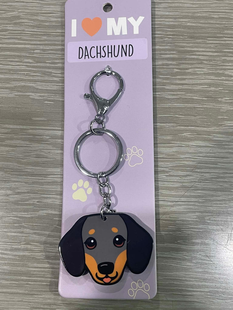 I Love My Dachshund (Grey) Keyring | I Love My Cat & Dog Keyrings