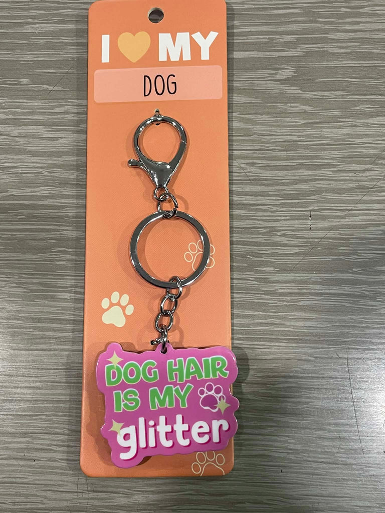 Dog Hair is MY Glitter Keyring | I Love My Cat & Dog Keyrings