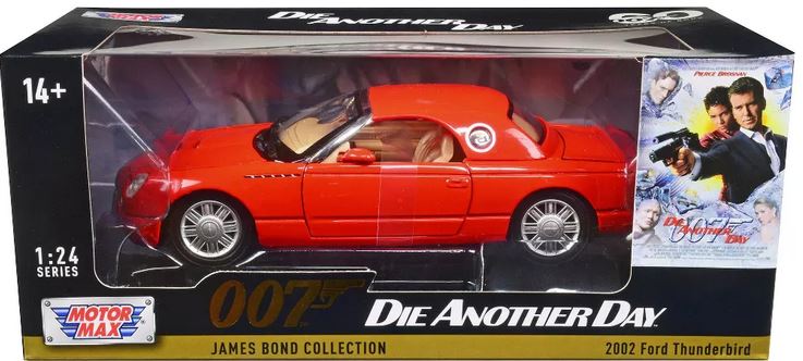 James Bond Die Another Day 1:24 scale 2002 Ford Thunderbird diecast model car in Coral Pink from the official James Bond Collection.