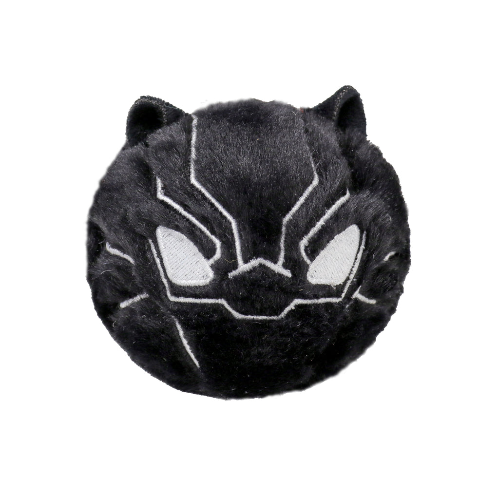 Black Panther Marvel TY Beanie Bouncer plush toy with large stitched eyes and sleek black superhero suit