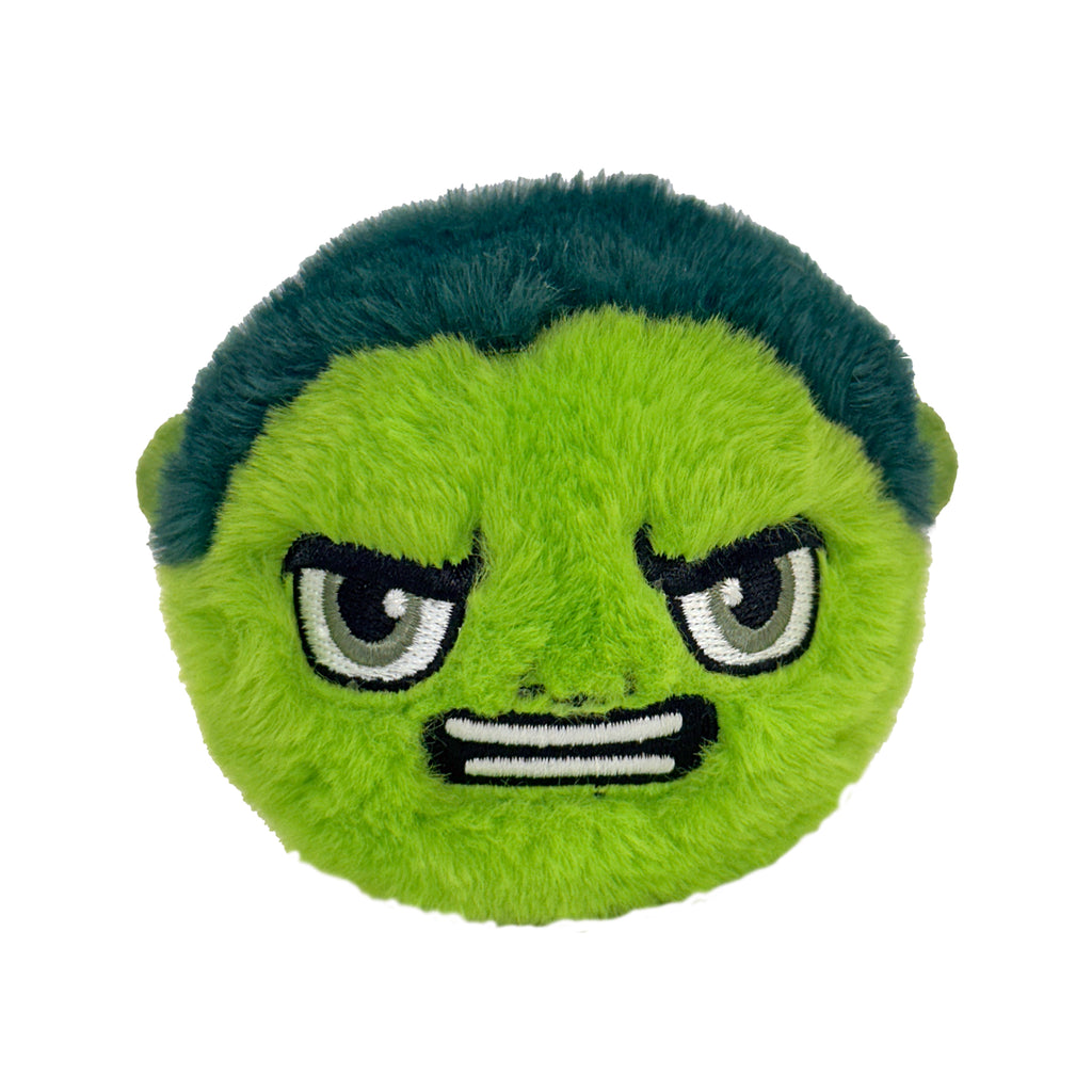 Hulk Marvel TY Beanie Bouncer plush toy with large stitched eyes, green plush and classic purple shorts