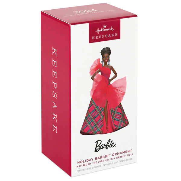Hallmark Keepsake Christmas Ornament 2024. African American Holiday Barbie.