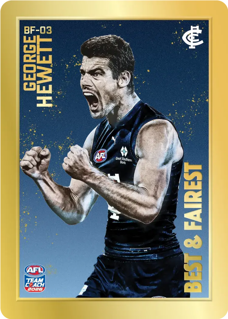 Teamcoach 2026 Best & Fairest Gold BF-03 George Hewett - Carlton Blues