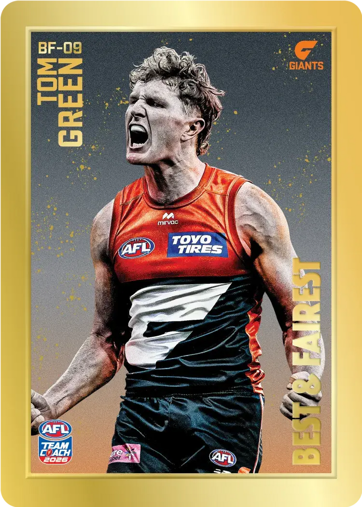 Teamcoach 2026 Best & Fairest Gold BF-09 Tom Green - GWS Giants