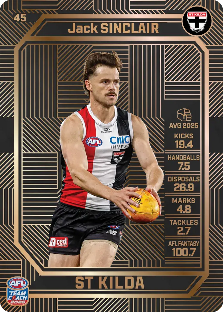 Teamcoach 2026 Base Bronze Card #45 Jack Sinclair - St Kilda