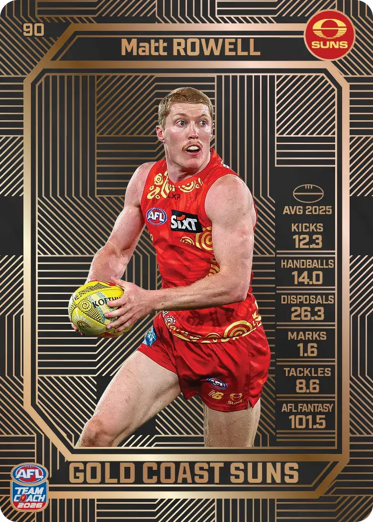 Teamcoach 2026 Base Bronze Card #90 Matt Rowell - Gold Coast Suns