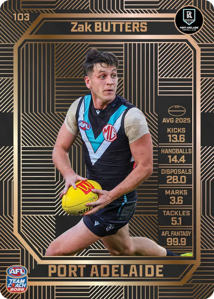 Teamcoach 2026 Base Bronze Card #103 Zak Butters - Port Adelaide