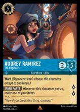 Disney Lorcana: Into the Inklands set 3. Audrey Ramirez "The Engineer" rare trading card.