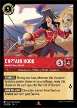 Disney Lorcana: Into the Inklands set 3. Captain Hook "Master Swordsman" rare trading card.