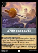 Disney Lorcana: Into the Inklands set 3. Captain Hook's Rapier uncommon trading card.