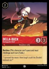 Disney Lorcana: Into the Inklands set 3. Della Duck "Unstoppable Mom" common trading card.