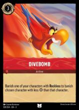 Disney Lorcana: Into the Inklands set 3. Divebomb uncommon trading card.