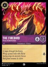 Disney Lorcana: Into the Inklands set 3. The Firebird "Force of Destruction" common trading card.