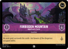Disney Lorcana: Into the Inklands set 3. Forbidden Mountain "Maleficent's Castle" common trading card.