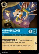 Disney Lorcana: Into the Inklands set 3. Gyro Gearloose "Gadget Whiz" rare trading card.