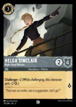 Disney Lorcana: Into the Inklands set 3. Helga Sinclair "Right-Hand Woman" common trading card.