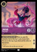 Disney Lorcana: Into the Inklands set 3. Jafar "Lamp Thief" uncommon trading card.
