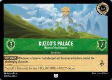 Disney Lorcana: Into the Inklands set 3. Kuzco's Palace "Home of the Emperor" uncommon trading card.