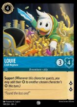 Disney Lorcana: Into the Inklands set 3. Louie "Chill Nephew" common trading card.