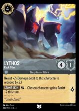 Disney Lorcana: Into the Inklands set 3. Lythos "Rock Titan" uncommon trading card.