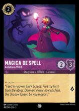 Disney Lorcana: Into the Inklands set 3. Magica De Spell "Ambitious Witch" common trading card.