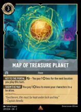 Disney Lorcana: Into the Inklands set 3. Map of Treasure Planet Rare trading card.