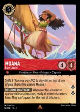 Disney Lorcana: Into the Inklands set 3. Moana "Born Leader" rare trading card.