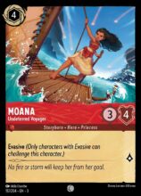 Disney Lorcana: Into the Inklands set 3. Moana "Undeterred Voyager" common trading card.