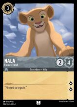 Disney Lorcana: Into the Inklands set 3. Nala "Fierce Friend" uncommon trading card.