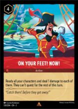 Disney Lorcana: Into the Inklands set 3. On Your Feet! Now! rare trading card.