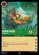 Disney Lorcana: Into the Inklands set 3. Robin Hood "Daydreamer" rare trading card.