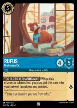 Disney Lorcana: Into the Inklands set 3. Rufus "Orphanage Cat" common trading card.