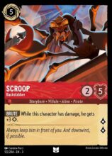 Disney Lorcana: Into the Inklands set 3. Scroop "Backstabber" uncommon trading card.
