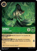 Disney Lorcana: Into the Inklands set 3. Shenzi "Hyena Pack Leader" super rare trading card.