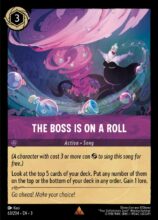 Disney Lorcana: Into the Inklands set 3. The Boss is on a Roll rare trading card.