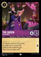 Disney Lorcana: Into the Inklands set 3. The Queen "Hateful Rival" common trading card.